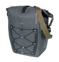 Sakwa pojedyncza BASIL NAVIGATOR STORM SINGLE PANNIER BAG L 25-31 L, Hook On System, wodoodporna, grey black