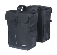 Sakwa podwójna BASIL MOVE DOUBLE BICYCLE BAG, UNIVERSAL BRIDGE, 30L, Wodoodporna, Black